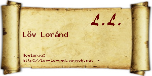 Löv Loránd névjegykártya