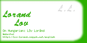 lorand lov business card